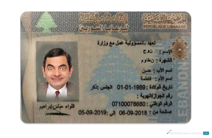 Download Lebanon residence permit Photoshop template